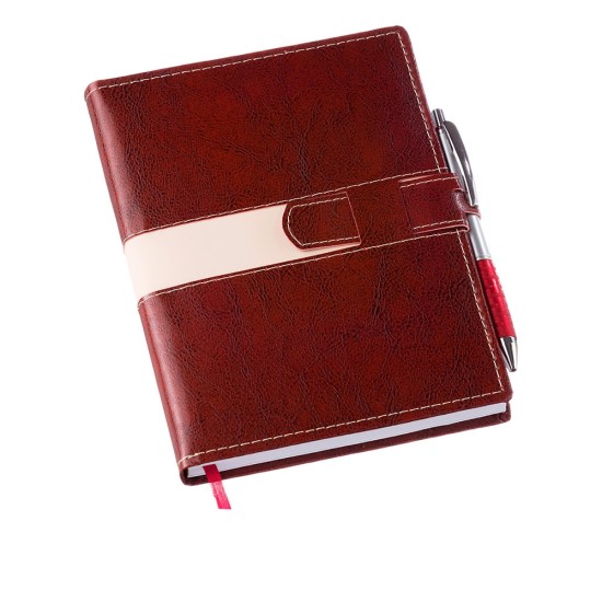 Agenda Diária 2025 com Fecho e Suporte pra Caneta Personalizada