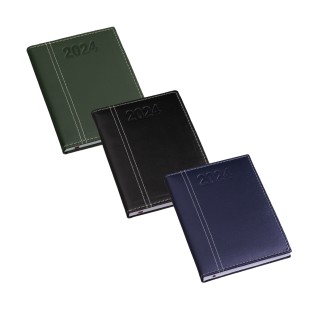 Agenda Diária Couro Sintético Personalizada 2025