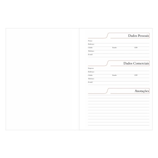 Agenda Diária Couro Sintético Personalizada 2025