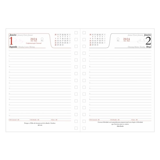 Agenda Diária 2025 Wire-o Personalizada