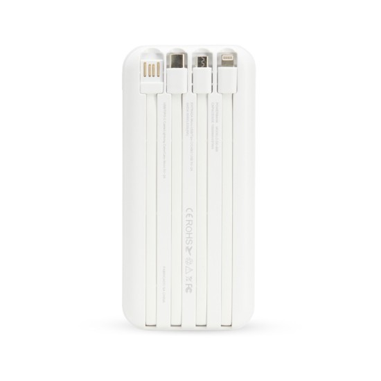 Power Bank 10.000mAh com Carregamento via Indução ou via Cabo Personalizado