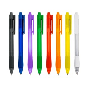 Caneta Plástica Translúcida de Clique Personalizada 