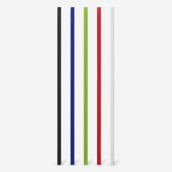 Canudo Reutilizável Dobrável de Silicone Com Estojo Plástico Personalizado Para Brinde