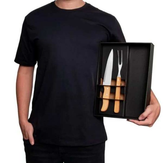 Conj. De Faca E Garfo Com Camiseta - 3 Pçs - Tam. M Personalizado 