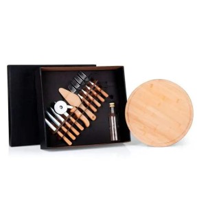 Conj. Para Pizza Em Bambu 35 Cm - 12 Pçs Personalizado