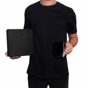 Kit Caneca Em Cerâmica Preta E Camiseta - 2 Pçs - Tam. G Personalizado 