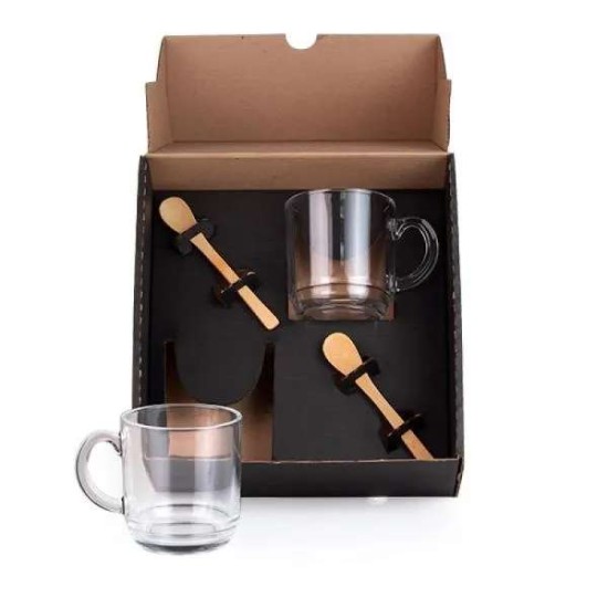 Kit Canecas Com Colheres - 4 Pçs Personalizado 