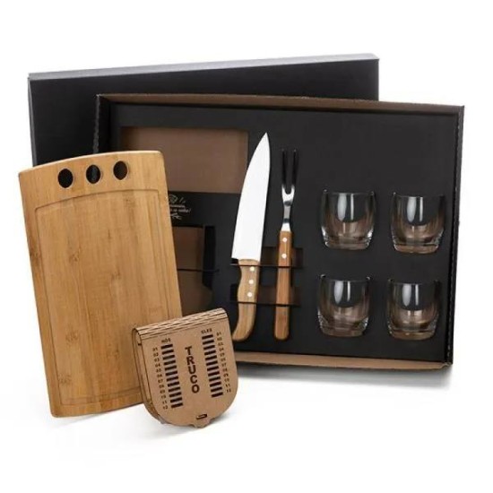 Kit Churrasco, Whisky e Truco 8 Peças Personalizado 
