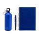 Kit Com Squeeze, Caneta E Caderno - Azul - 3 Pçs Personalizado