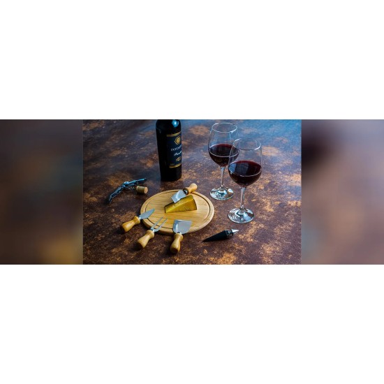 Kit Queijo e Vinho Com Espaço Para Garrafa 9 Peças com Logo 