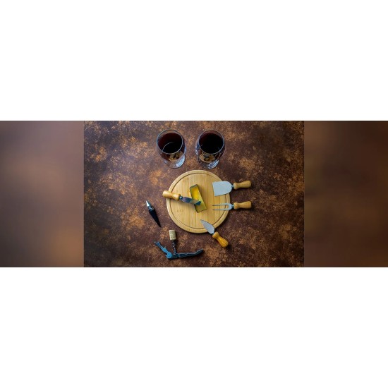 Kit Queijo e Vinho Com Espaço Para Garrafa 9 Peças com Logo 