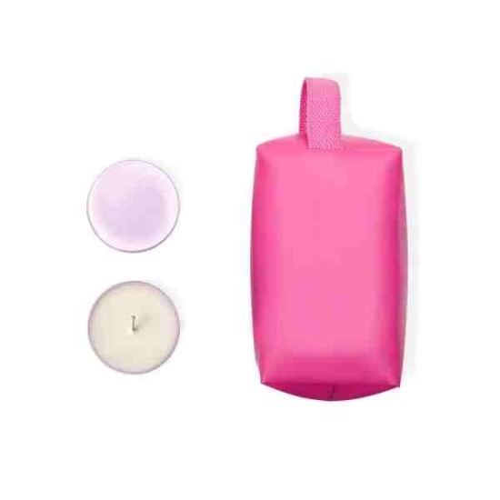 Kit Vela Aromatizada E Necessaire - Rosa - 2 Pçs Personalizado